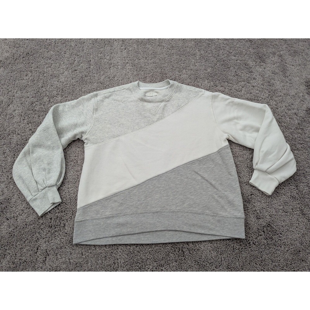 Abercrombie & Fitch Sweater Womens Small Pullover Fleece Colorblock Gray - Picture 1 of 7